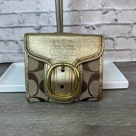 Coach Handbags - Gold Coach Legacy Soho Bifold Wallet